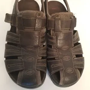 Ecco | Shoes | Ecco Fishermans Closed Toe Leather Sandals 